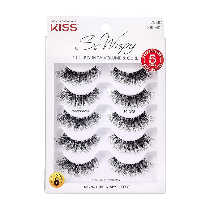 KISS Blowout, False Eyelashes, 'Pompadour', 16 mm, Includes 5 Pairs Of Lashes, Contact Lens Frien... | Amazon (US)