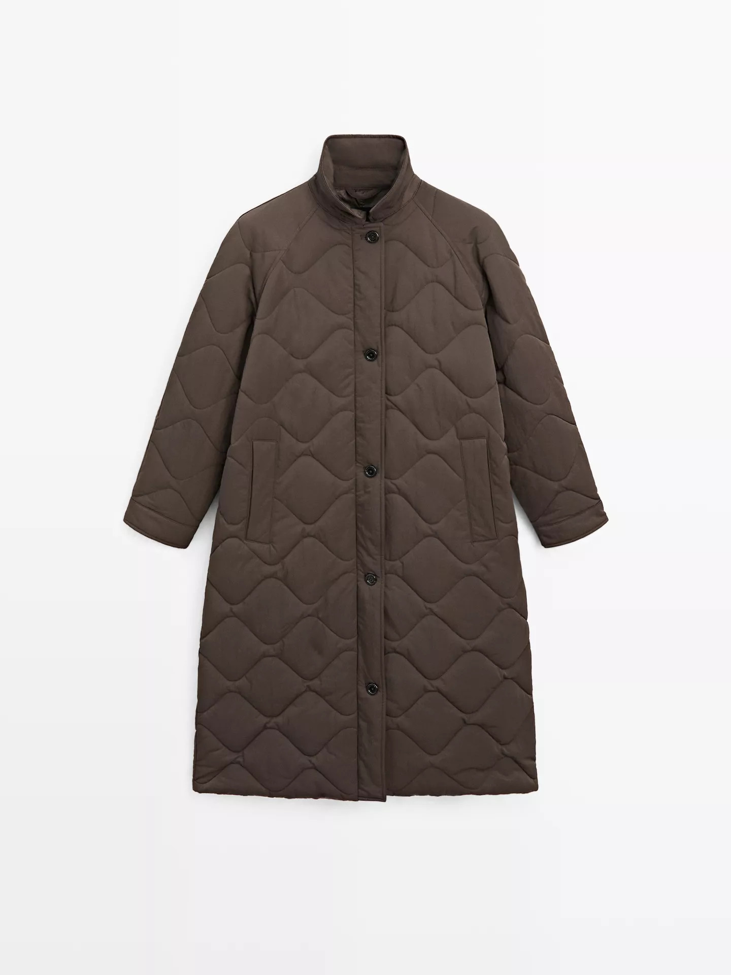 Long water-repellent puffer jacket | Massimo Dutti UK