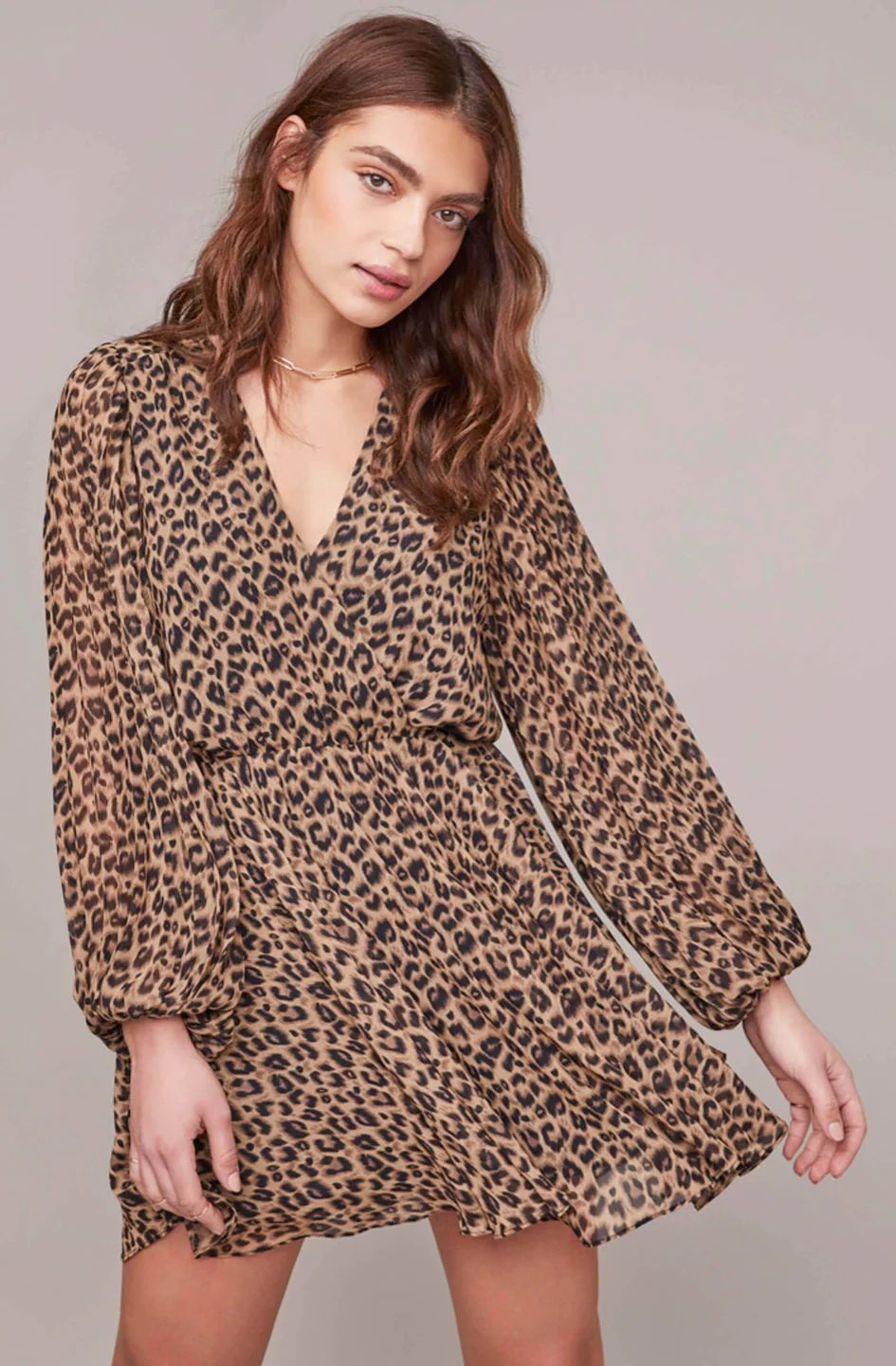 Raphaela Leopard Print Dress - Taupe Leopard / XS | ASTR the Label