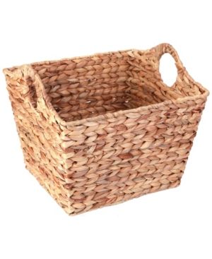 Vintiquewise Water Hyacinth Rectangular Wicker Storage Baskets with Cut-out Handles | Macys (US)