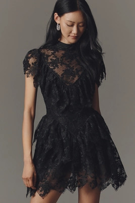 Bardot Tarryn Tulle Ruffle Mini Dress | Anthropologie (US)
