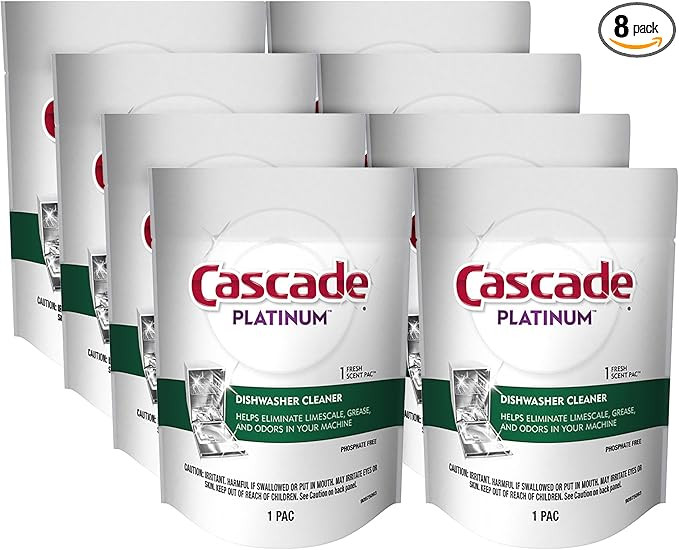 Cascade Platinum Dishwasher Cleaner Pods Fresh Scent, 1 Count (8 Pack) | Amazon (US)