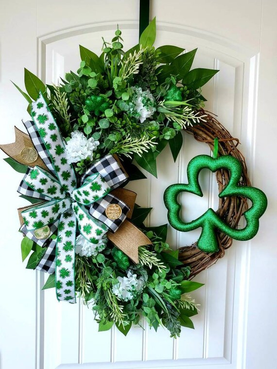 St. Patricks Day Wreath Lucky Wreath Irish Wreath Clover | Etsy | Etsy (US)