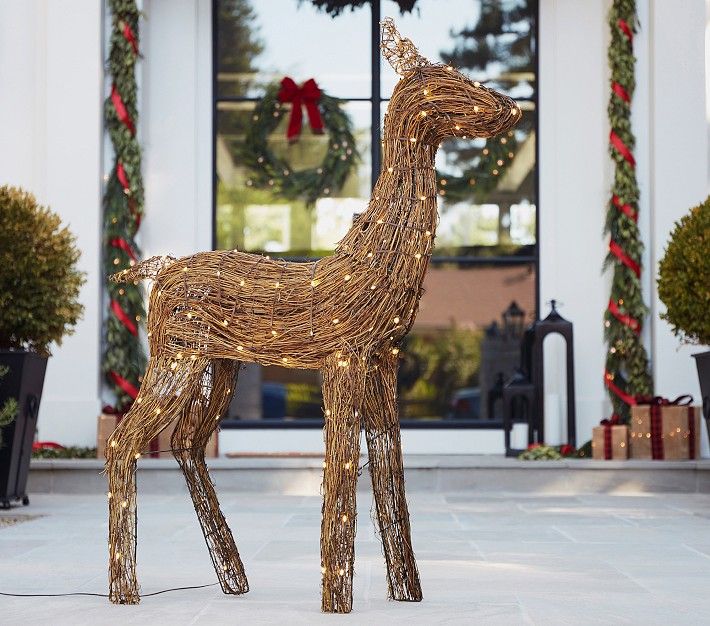 Twinkle Lights Rattan Deer | Pottery Barn Kids