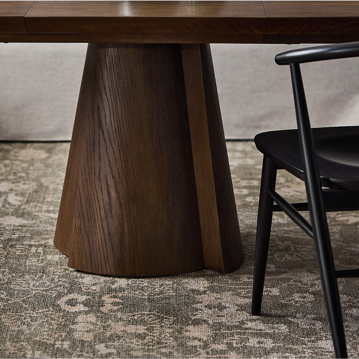 Ladera 48"-70" Oak Extendable Pedestal Dining Table + Reviews | Crate & Barrel | Crate & Barrel