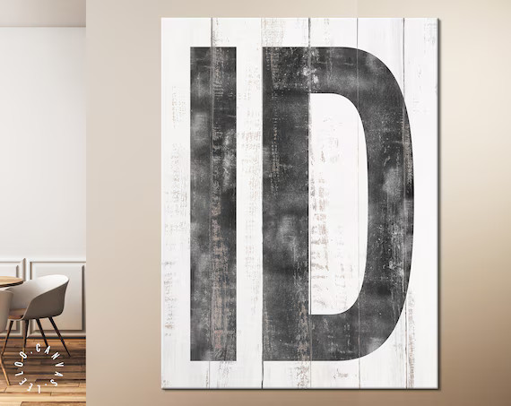 Idaho Canvas Print // ID Modern Art White Idaho Sign // Vintage Farmhouse Wall Decor | Etsy (US)