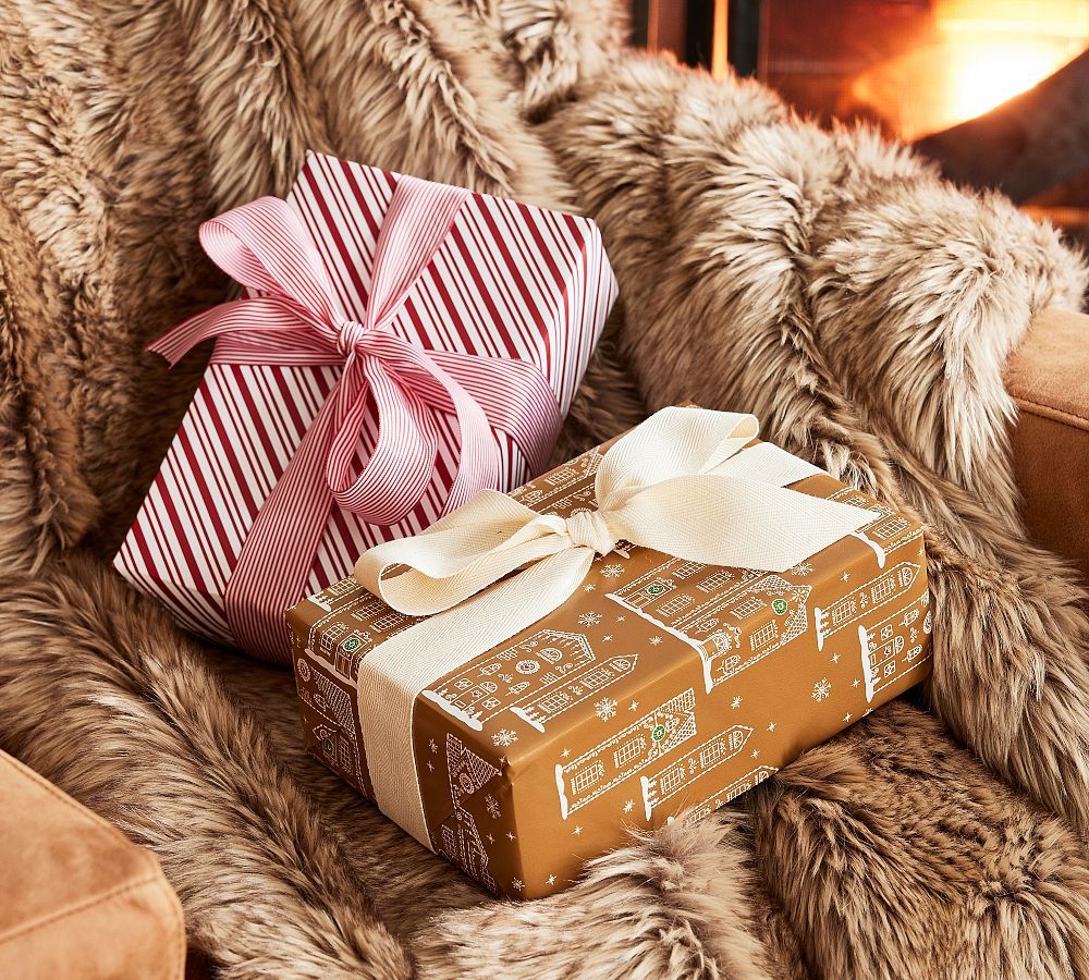 Gingerbread and Candy Cane Gift Wrap Set | Pottery Barn (US)