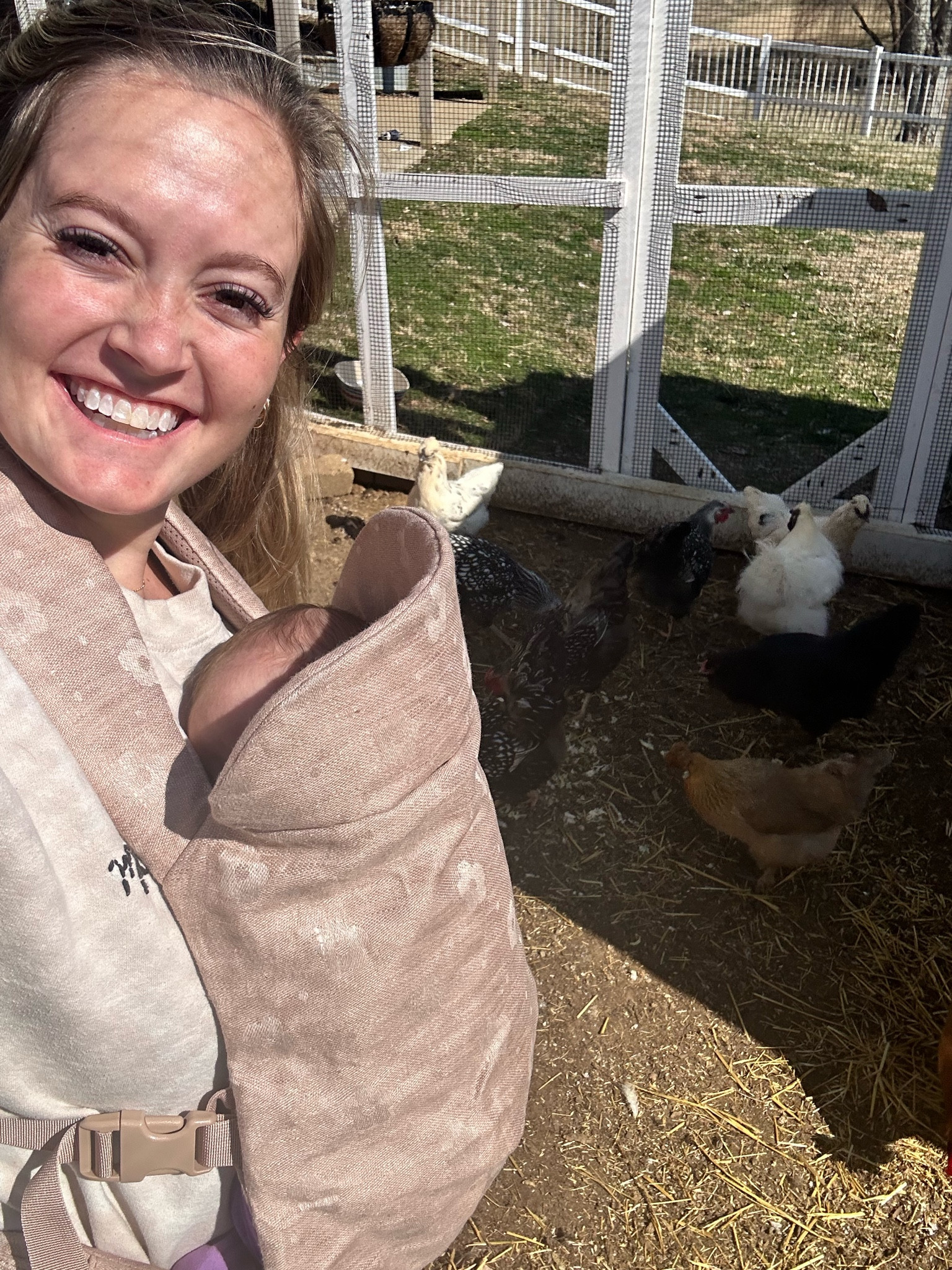 Chicken Tending and Baby Wearinf

#LTKbump #LTKkids #LTKbaby