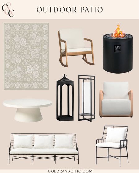 Outdoor patio with chairs, rug, lanterns, coffee table and more! Love the simplicity and contrast

#LTKhome #LTKstyletip