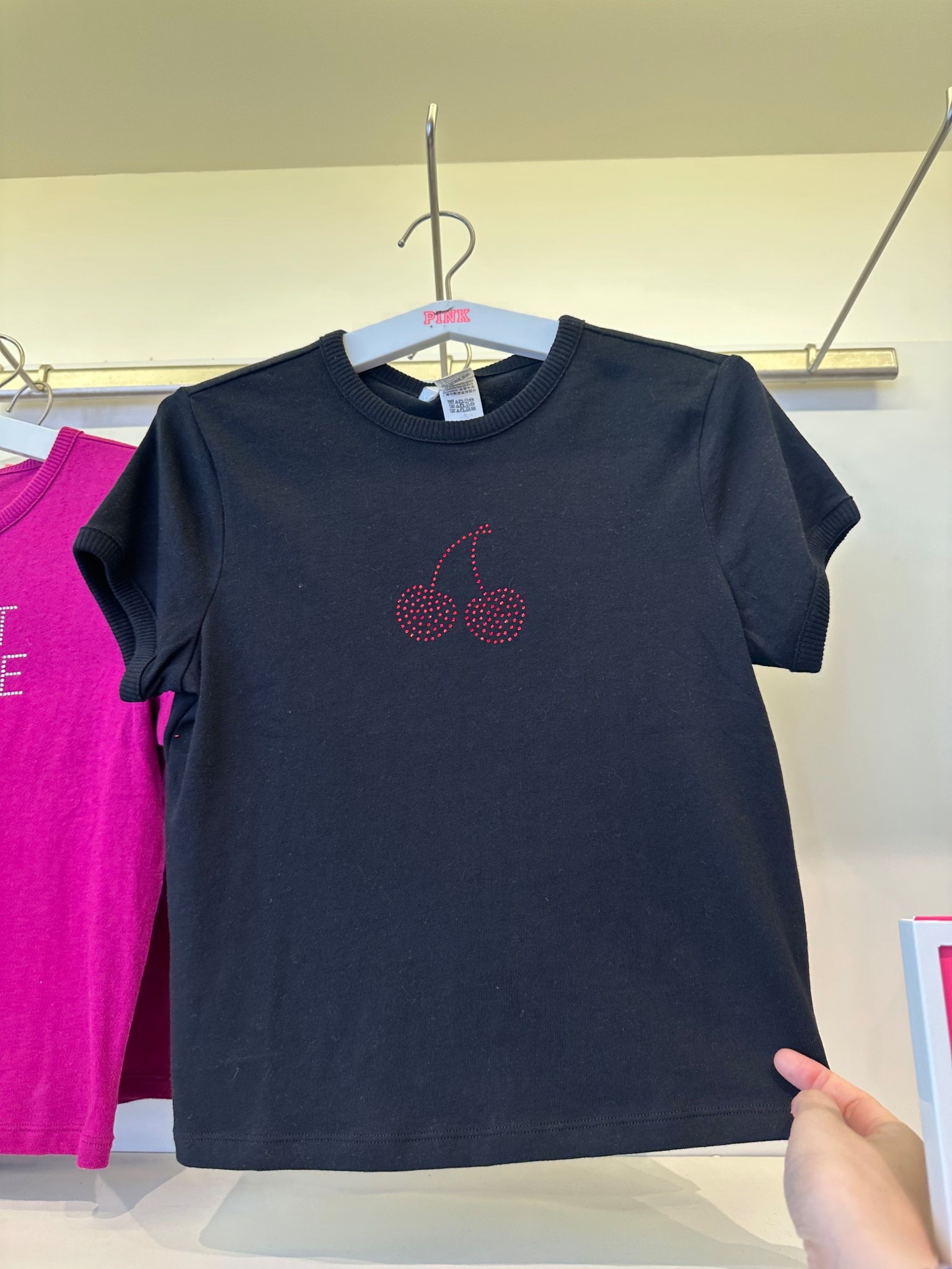 Cute black cherry rhinestone baby tee! Priced at $34 & ranges from sizes XS-XXL!

#LTKMidsize