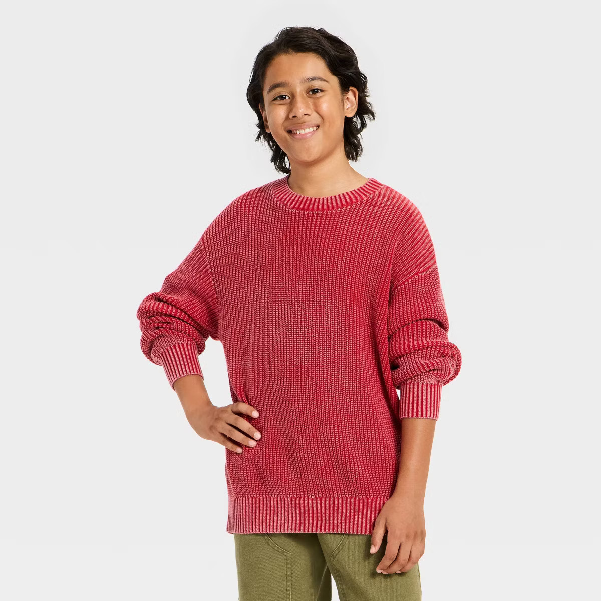 Boys' Ribbed-Knit Crewneck Pullover Sweater - art class™ | Target