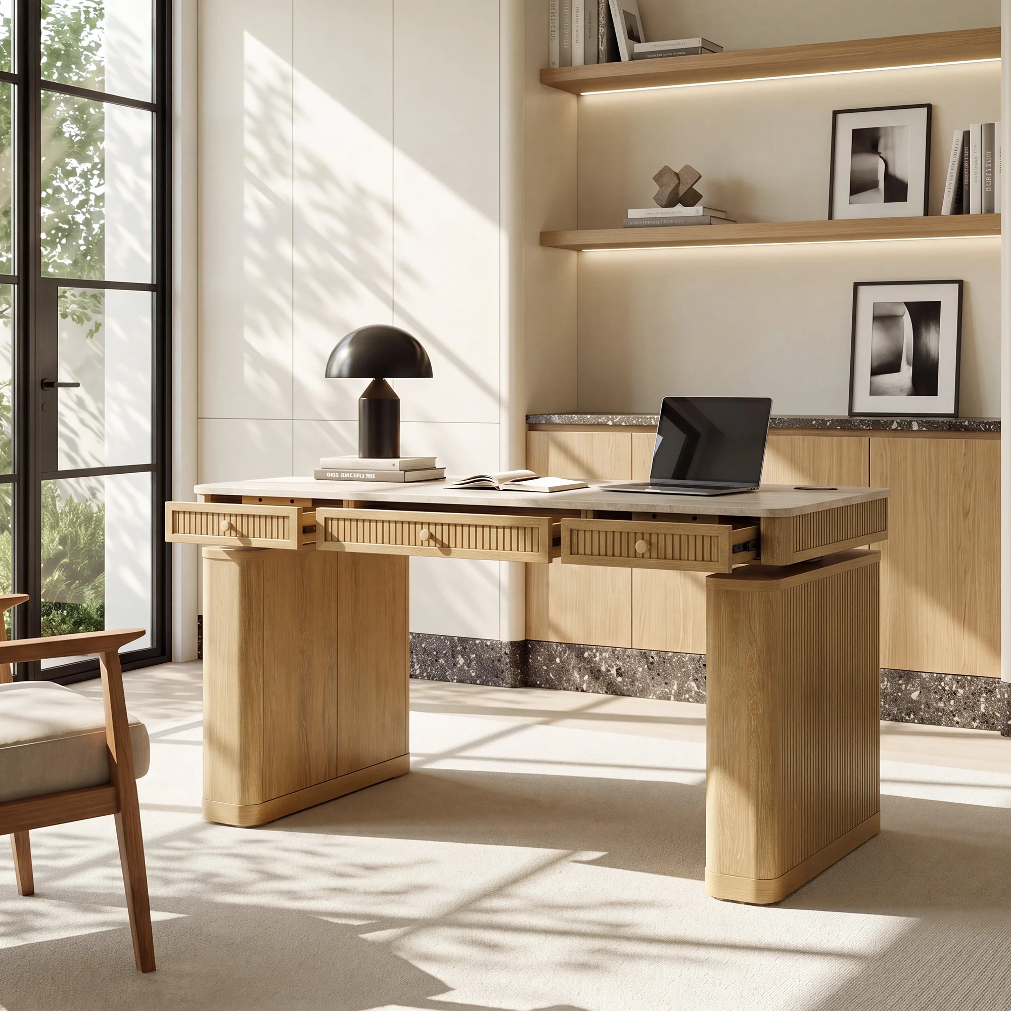 Colamy Home COLAMY Verse Electric Standing Desk with Storage, 60-Inch Height Adjustable Desk with 3 Drawers, Side Cabinet, Dual Motor, 3 Memory Presets, Home Office Desk | Wayfair | Wayfair North America