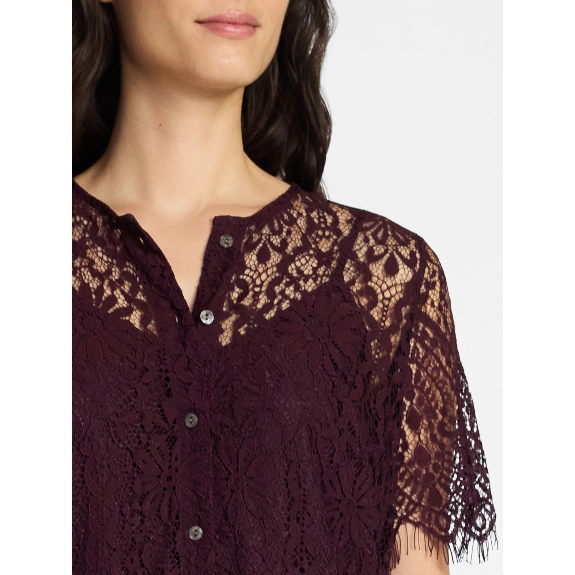 Time and Tru Women's Mini Lace Shirtdress, Sizes XS-XXXL - Walmart.com | Walmart (US)