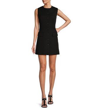 Gianna Sleeveless A-Line Button Front Dress | Dillard's