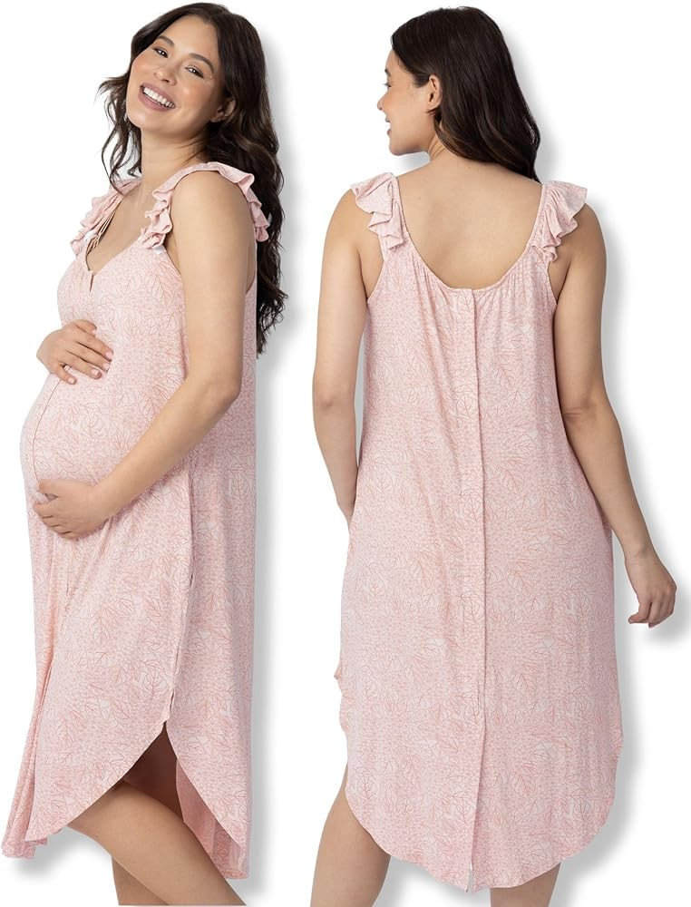 Ruffle Strap Labor & Delivery Gown | Spice Floral | Amazon (US)