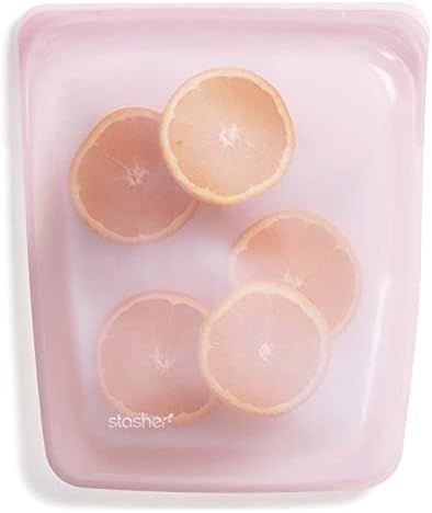 Stasher Platinum Silicone Food Grade Reusable Storage Bag, Pink (1/2 Gallon) | Reduce Single-Use... | Amazon (US)
