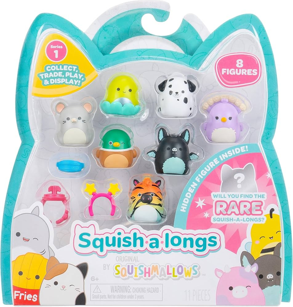 Squish-a-longs 8 Pack - 1” Mini-Squish with 2 Accessories, 1 Ring, and a Collector’s Guide - ... | Amazon (US)