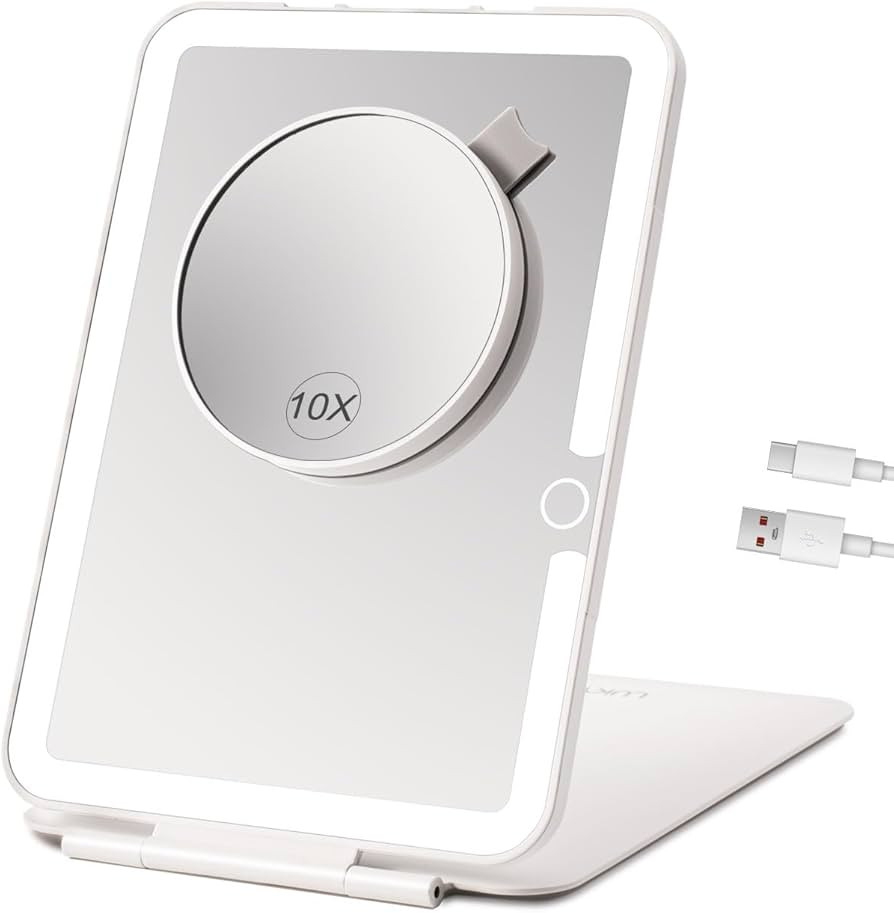 Rechargeable Travel Makeup Mirror with Lights, Portable Lighted Mirror with 10X Magnification, 70... | Amazon (CA)