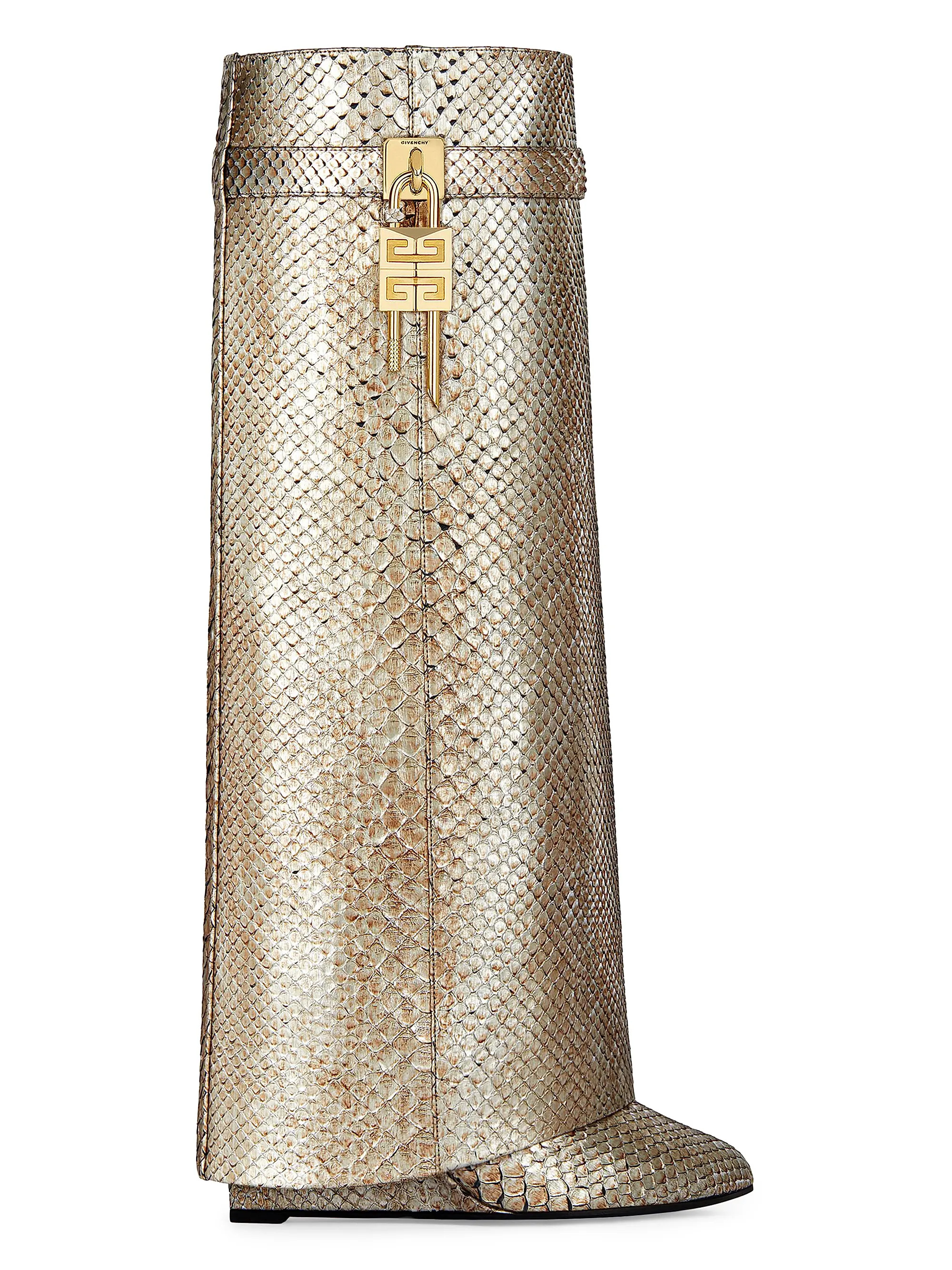 Shark Lock Boots in Python with Iridescent Effect | Saks Fifth Avenue