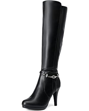 DREAM PAIRS Women's Knee High High Heel Boots | Amazon (US)