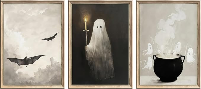 Halloween Wall Art Vintage Halloween Ghosts Painting Wall Decor Funny Gothic Pictures Prints Ghos... | Amazon (US)