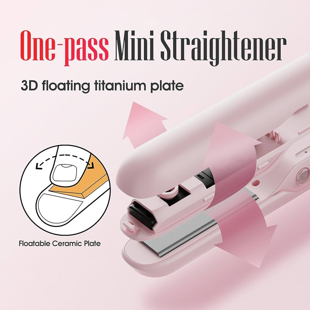 LENA H3A Portable Mini Hair Straightener, Compact Flat Iron with Titanium Plates, Adjustable Temp... | Amazon (US)