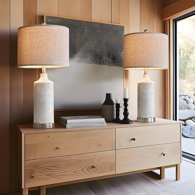 OYEARS 24" Farmhouse Table Lamps Set of 2 for Bedroom Living Room Sleeping and Reading Tall Rusti... | Amazon (US)