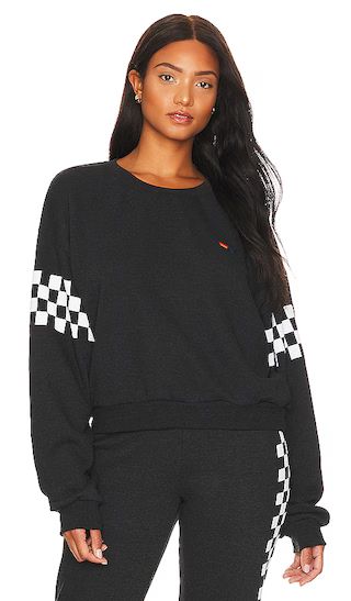 Check 2 Sleeve Relaxed Sweatshirt in Black | Revolve Clothing (Global)