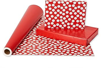 American Greetings 175 sq. ft. Reversible Red Wrapping Paper for Christmas and All Holidays, Red ... | Amazon (US)