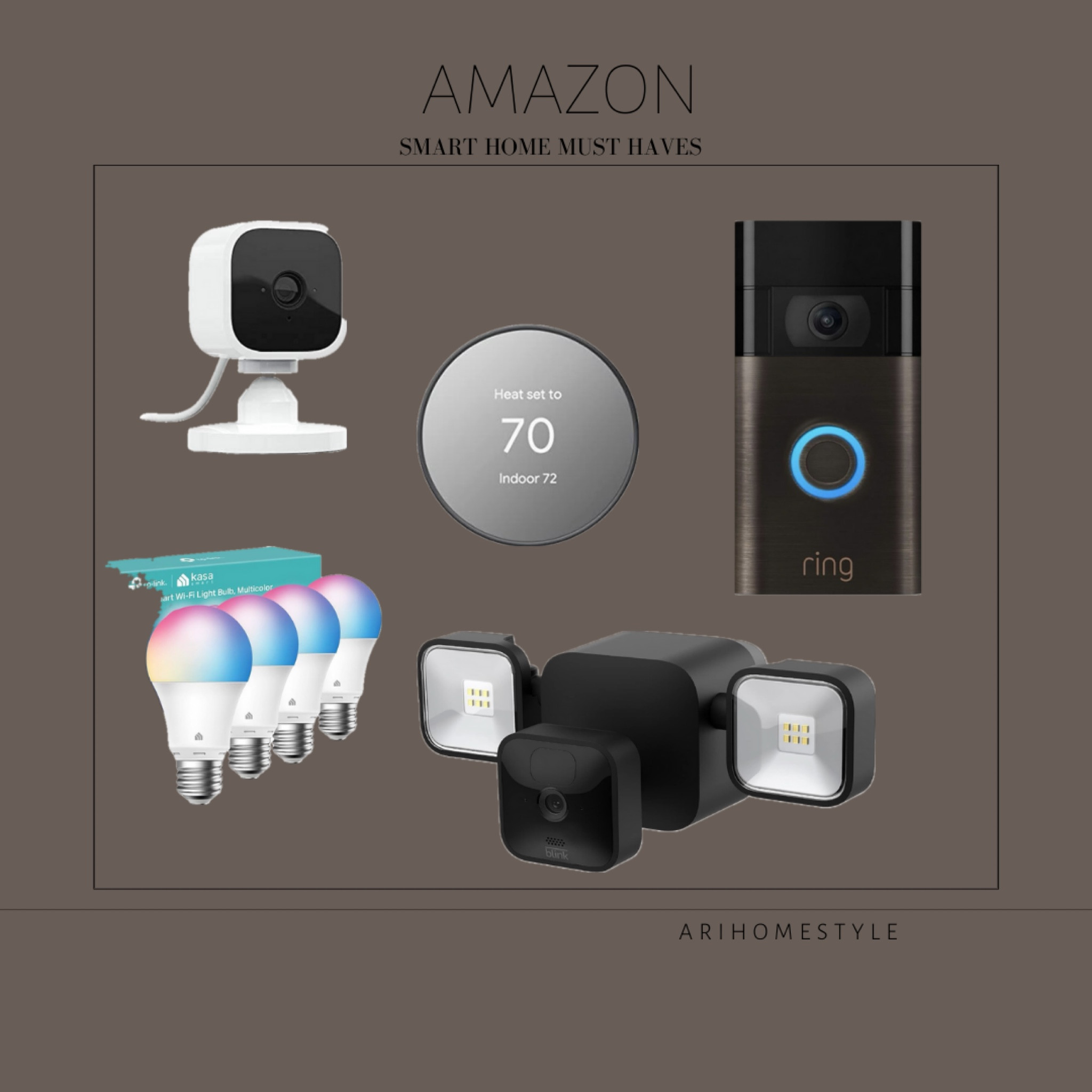 Do yourself a favor and get all these items. It helps us so much during our day to day life AND while we are away! 
Blink, Amazon, nest thermostats, smart bulbs

#LTKhome #LTKsalealert #LTKxPrime