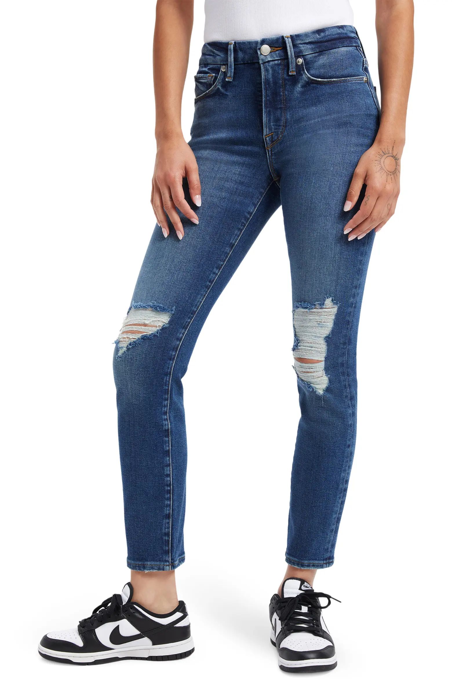 Good Legs Ripped High Waist Cigarette Jeans | Nordstrom