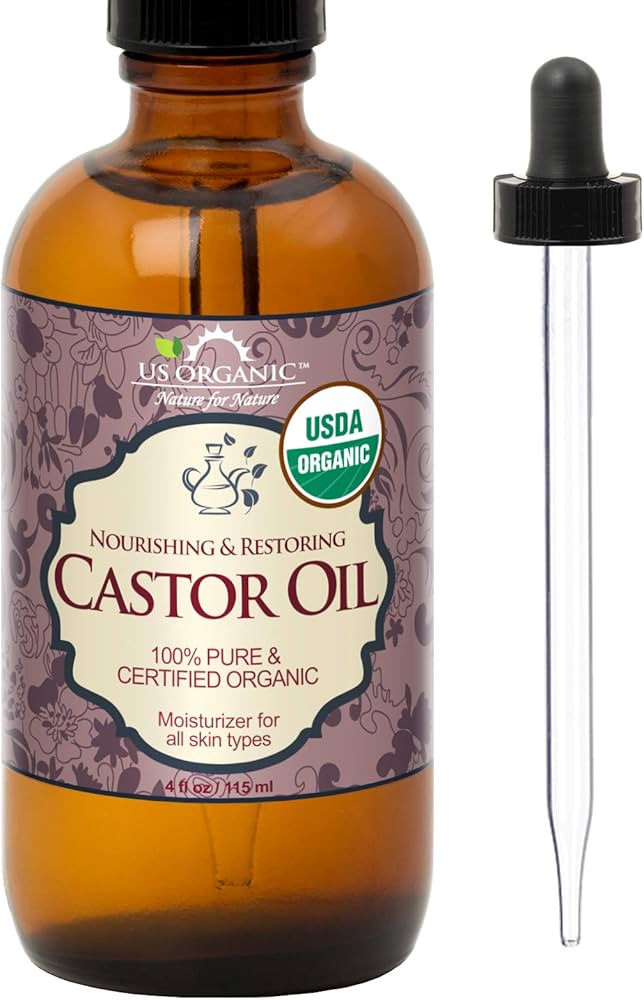 US Organic Castor Oil, USDA Certified Organic,Expeller Pressed, Hexane Free, 100% Pure & Natural ... | Amazon (US)