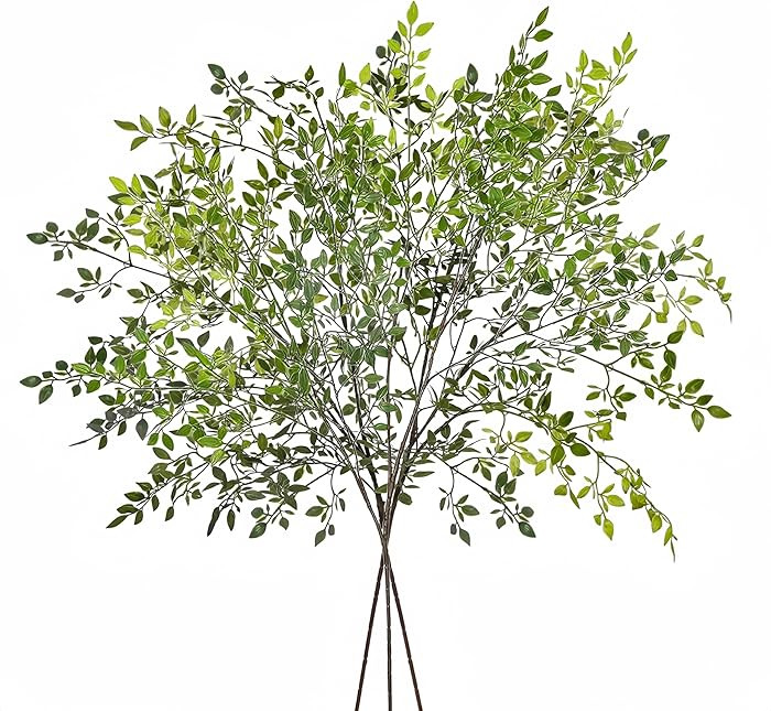 Artificial Plants Greenery Stems, 3PCS Nandina Branches Artificial Ficus Stems 43" Tall Faux Gree... | Amazon (US)