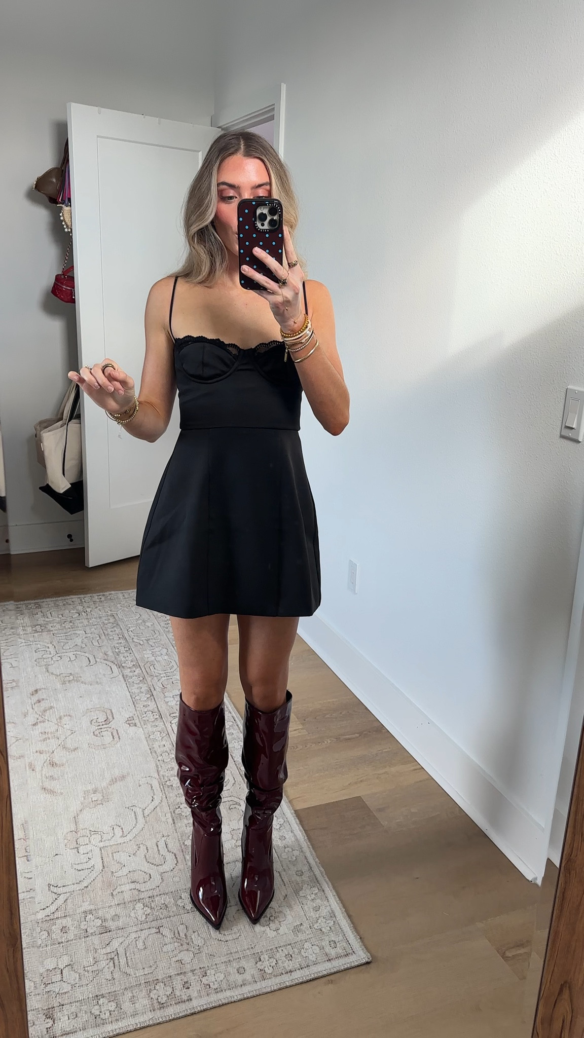 @AKIRA patent red boots. Patently chic. The AZALEA WANG Mitica Burgundy Patent Slouch Boot is crafted from a sleek n’ shiny faux patent leather and boasts a slouchy silhouette, a pointed toe, and a slim, sky-high stiletto heel. Style it with a mini skirt and graphic tee for a fresh and fabulous fit.

#LTKootd #LTKSeasonal #LTKgrwm