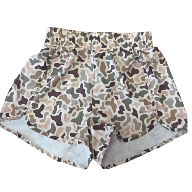 Peichun Camo Shorts for Women Elastic Waist Stylish Print Casual Wide Leg Shorts Loose Fit Comfor... | Walmart (US)