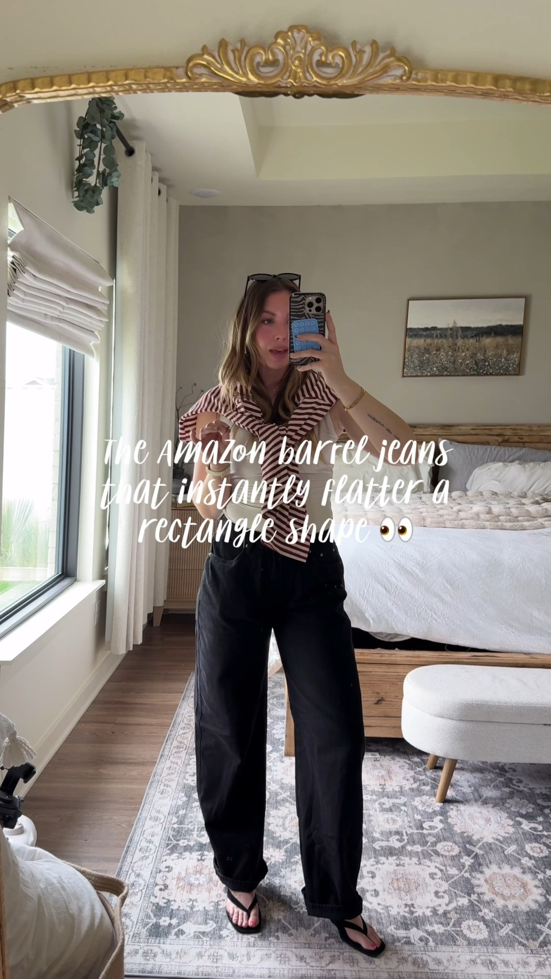 If you’re a rectangle body type - these Amazon barrel jeans are made for you! The fit flatters instantly and adds volume and balance to your lower half! I’m in a medium extra tall! These are only for my tall ladies 🤭

#LTKTall
