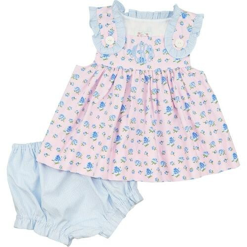 Pink And Blue Rose Diaper Set - Shipping Mid-April | Cecil and Lou