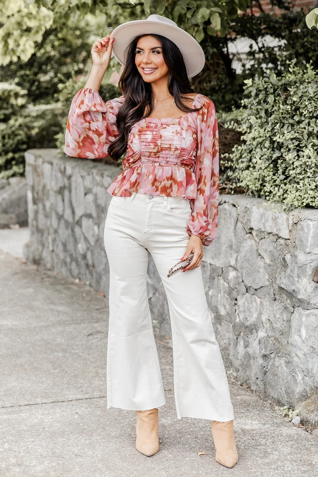 Something Special Beige Wide Leg Cropped Jeans | Pink Lily