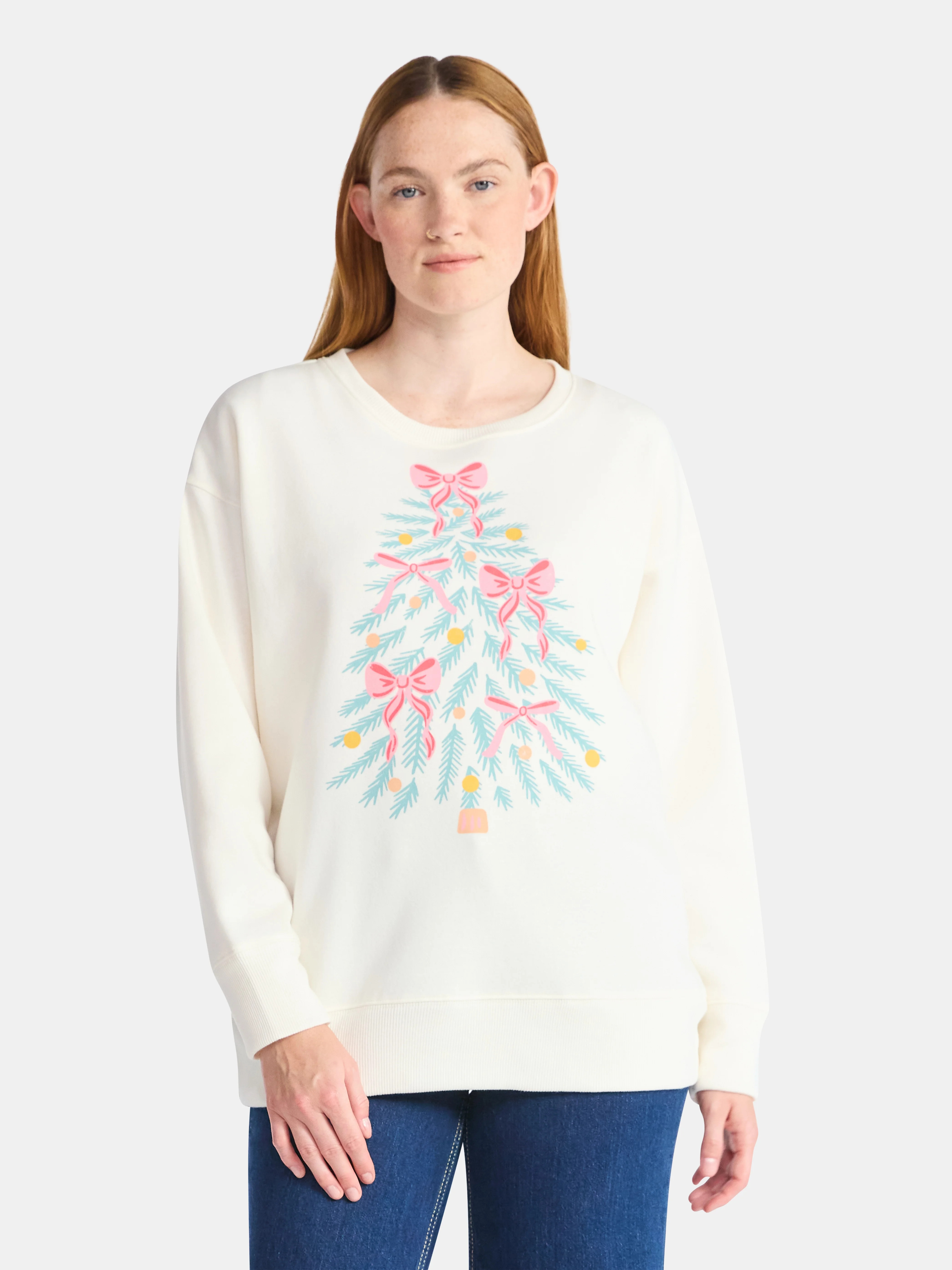 Women's Christmas Soft Tree Graphic Fleece from Holiday Time, Sizes S-XXXL | Walmart (US)