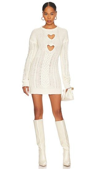 Vera Cut Out Dress in Cream | Revolve Clothing (Global)