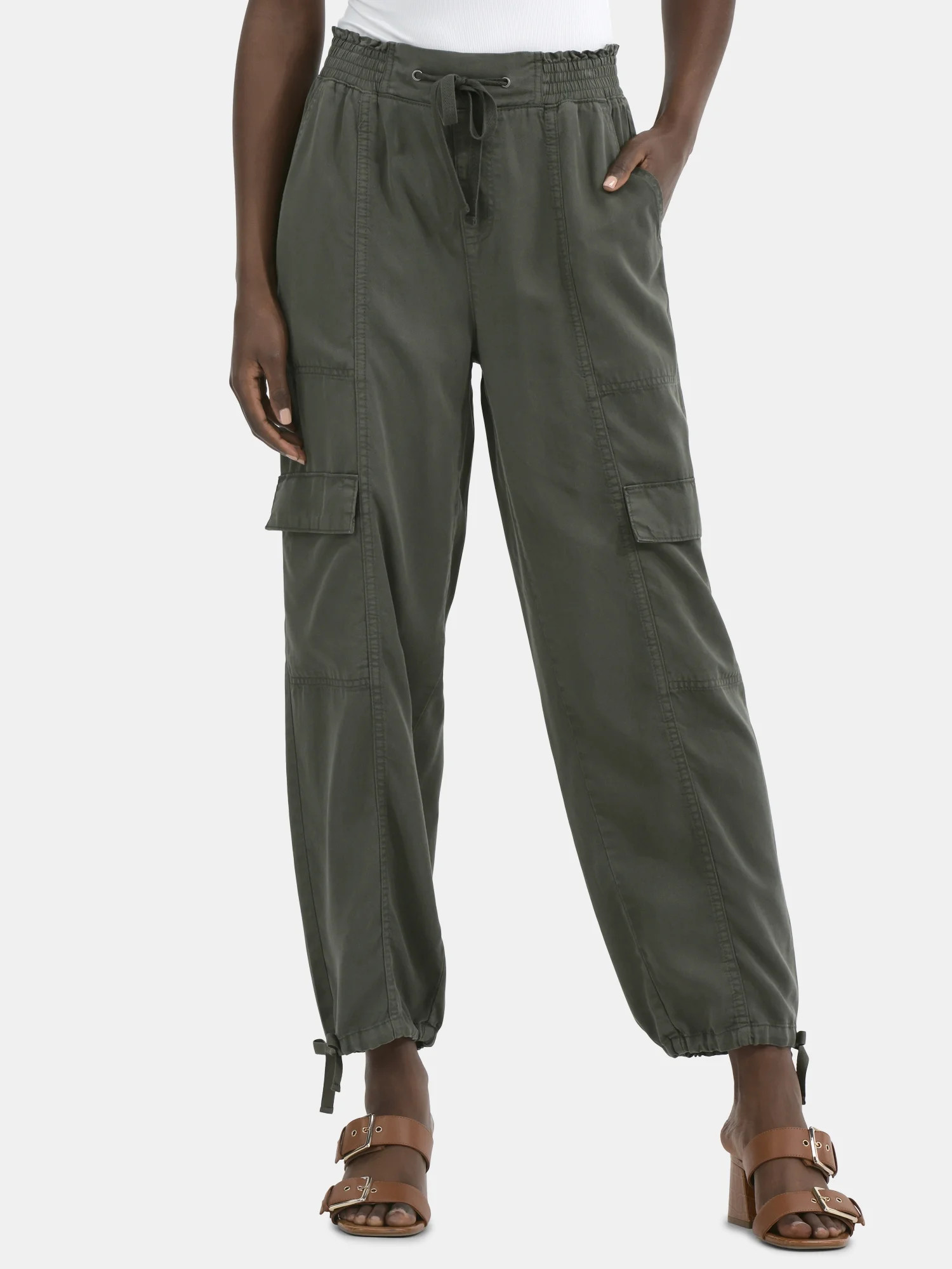 Time and Tru Women's High Rise Jogger Pants, 28" Inseam, Sizes XS-XXXL | Walmart (US)