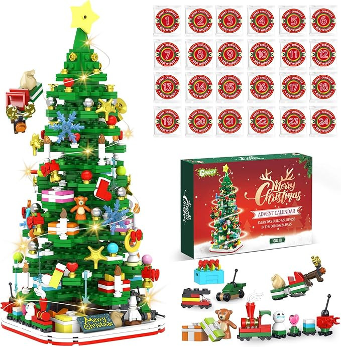 Advent Calendar 2024 Adult Teen Boy Girls Kids Christmas Tree Building Set Toys with Led light, H... | Amazon (US)