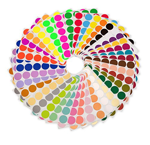 ChromaLabel 0.75 Inch Permanent Adhesive Color Code Dot Stickers, 38 Assorted Colors in a Variety... | Amazon (US)