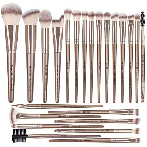 MAANGE Makeup Brush Set 23 Pcs Makeup Brushes Premium Synthetic Make up brushes Professional Face Powder Blush Pointed Eyeshadow Blending Brush Kit, Graduation Gift (Champagne) | Amazon (US)