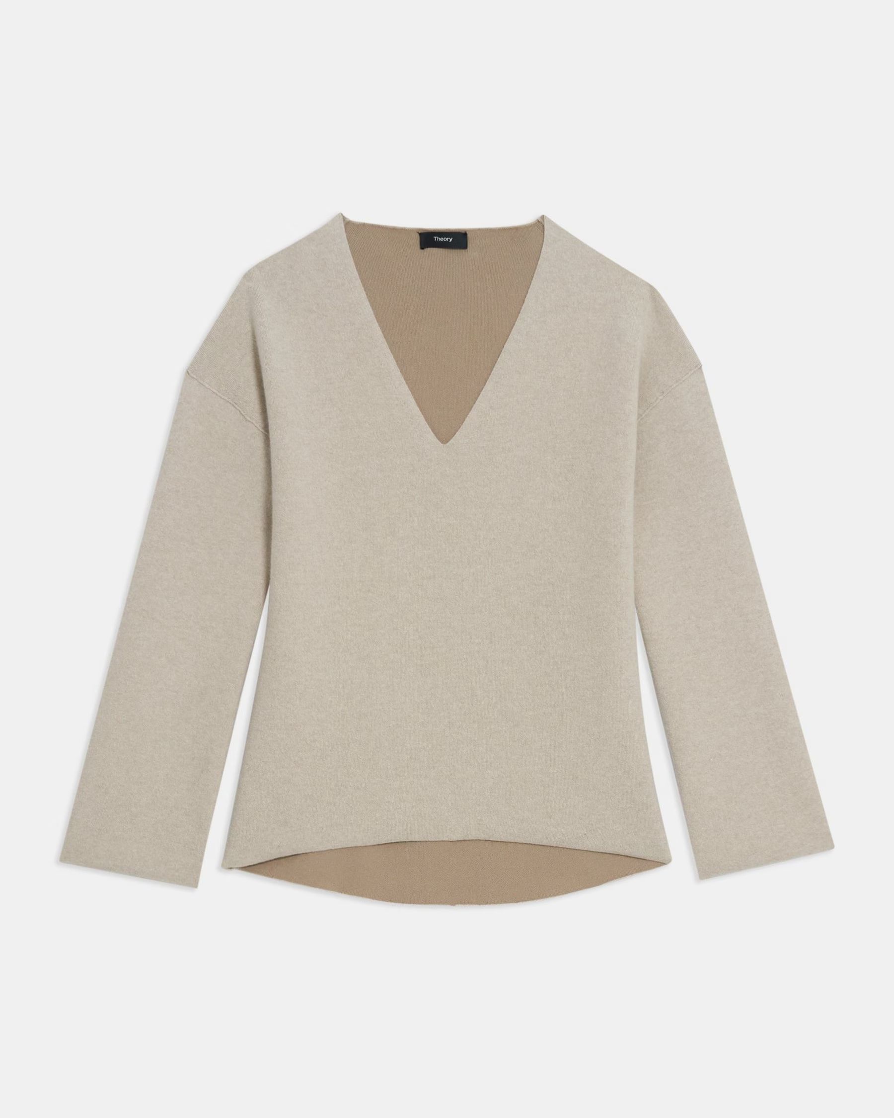 Reversible Karenia Sweater in Felted Wool-Cashmere | Theory UK