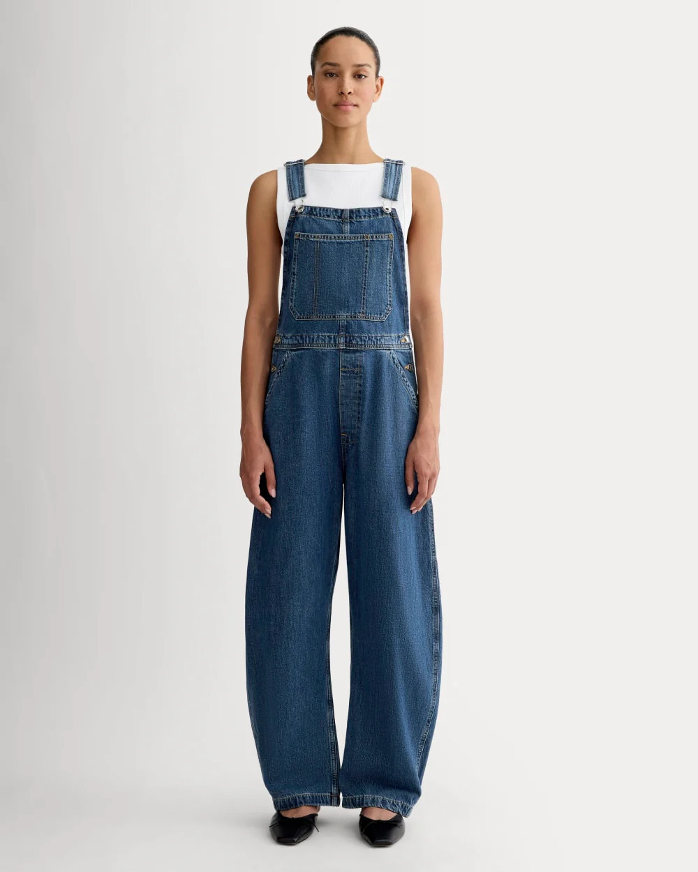 Everlane Curve Overall In Medium Blue, Cotton | Everlane