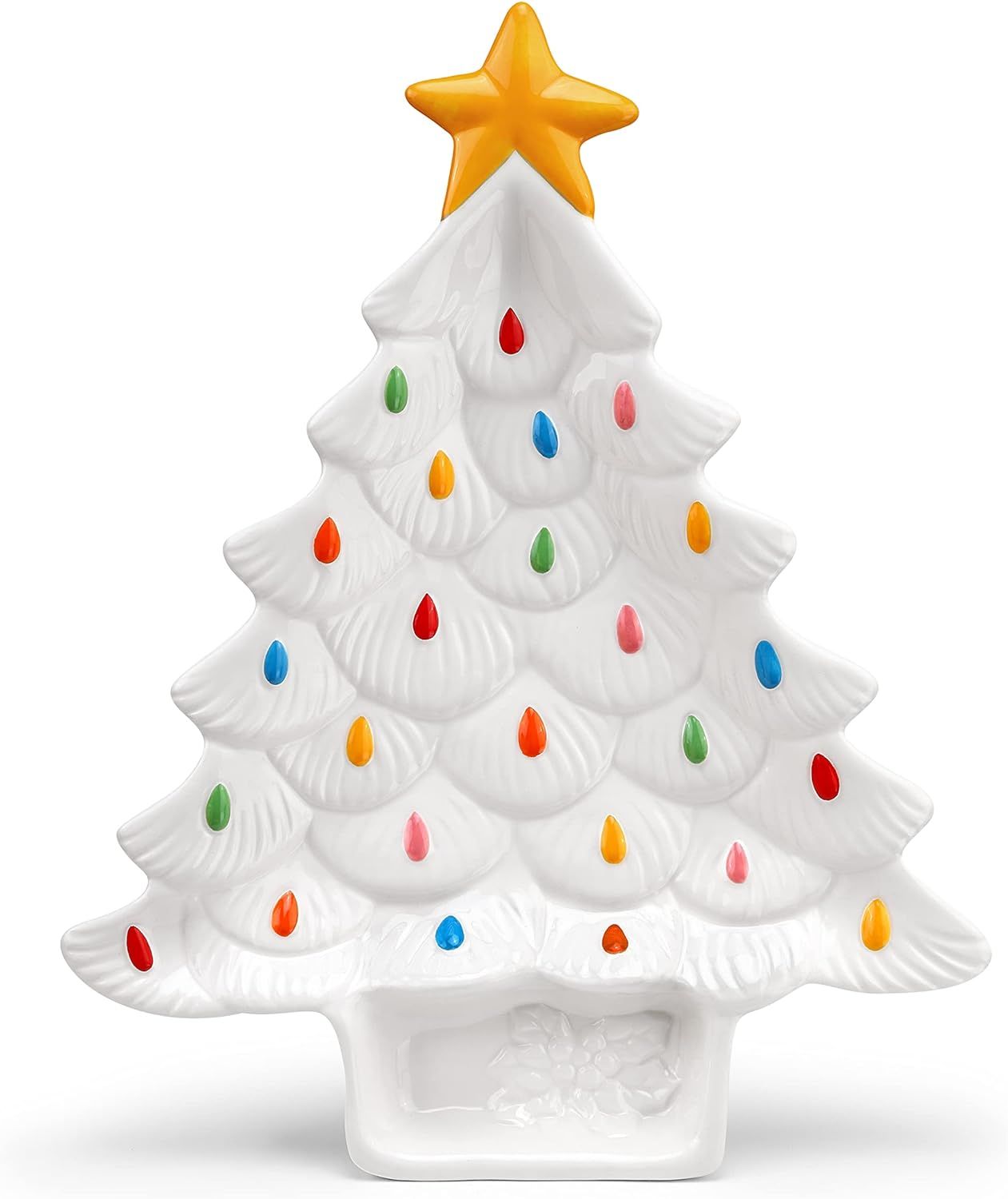 Mr. Christmas Nostalgic Tree Platter with Dip Section - White | Amazon (US)