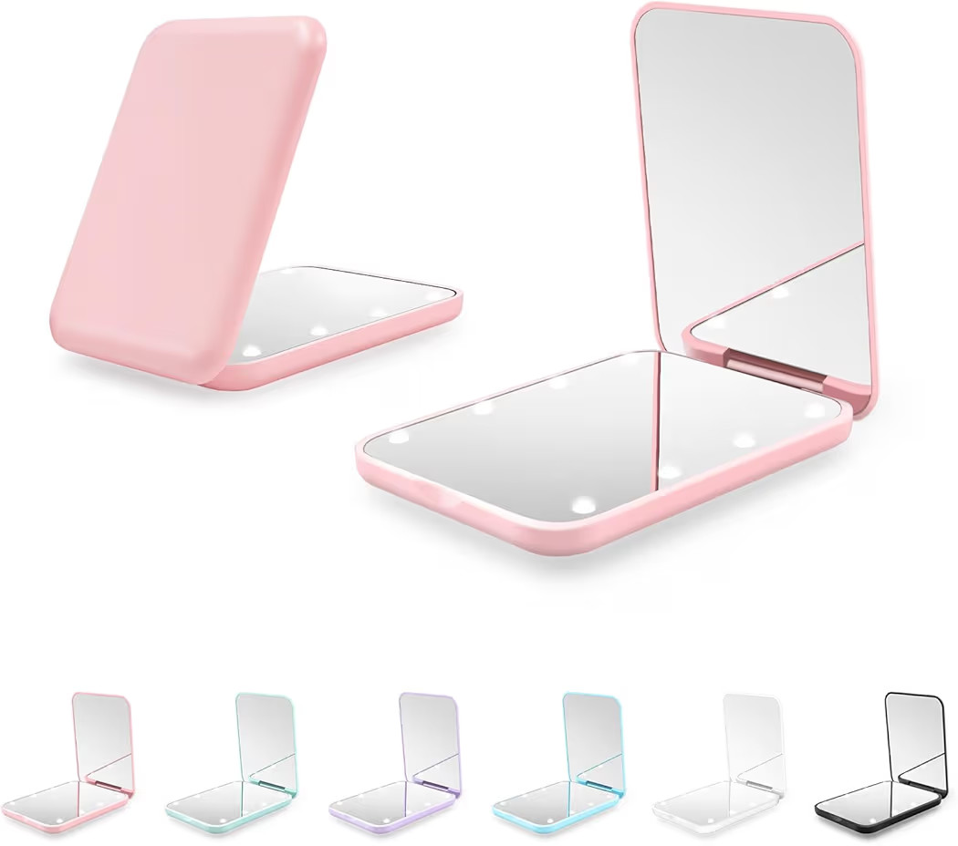 Compact Mirror, 1X/3X Magnification LED Pocket Mirror with Nternal BIattery, Mini Mirror for Purs... | Amazon (US)