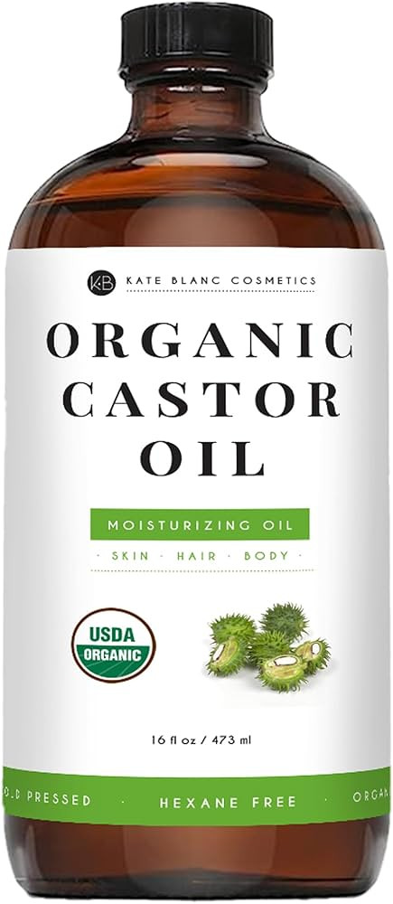 Kate Blanc Cosmetics Castor Oil for Face, Hair & Skin (16oz, Organic, Cold Pressed, Hexane-Free) ... | Amazon (US)
