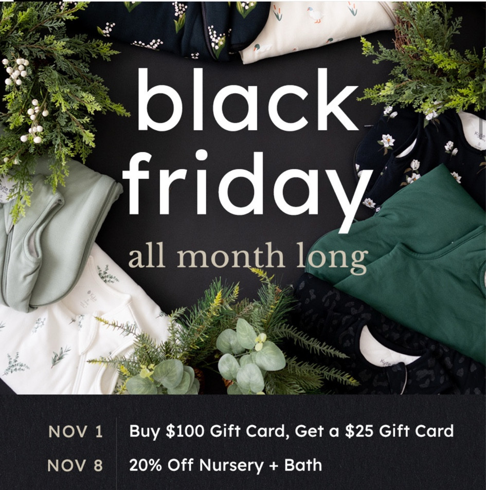 Kyte baby is celebrating Black Friday every Friday in November! This Friday, 11/8, will be 20% off  nursery and bath. 

From what I see, this will include baby blankets, changing pad covers, crib sheets, loveys, swaddle blankets, burp cloths, car seat covers, sponges, brushes, robes, towels, wash cloths, and laundry bags, 

I have linked some of my favorite patterns below! 

#blackfriday

#LTKBaby #LTKHoliday #LTKKids